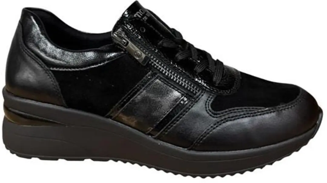 Remonte D2418-03 Sneakers zwart Veters en Rits uitneembare zool maat 35