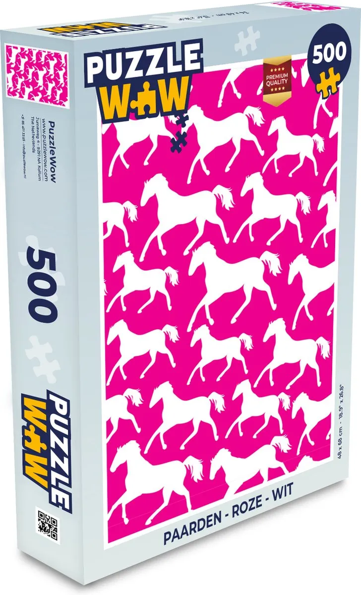 PuzzleWow Paarden Legpuzzel 500 Stuks - Multicolor