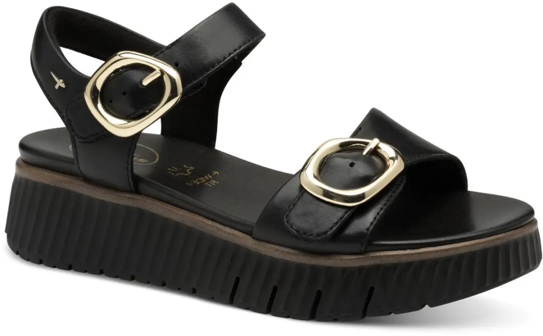 Comfortabele leren sandalen met sleehak