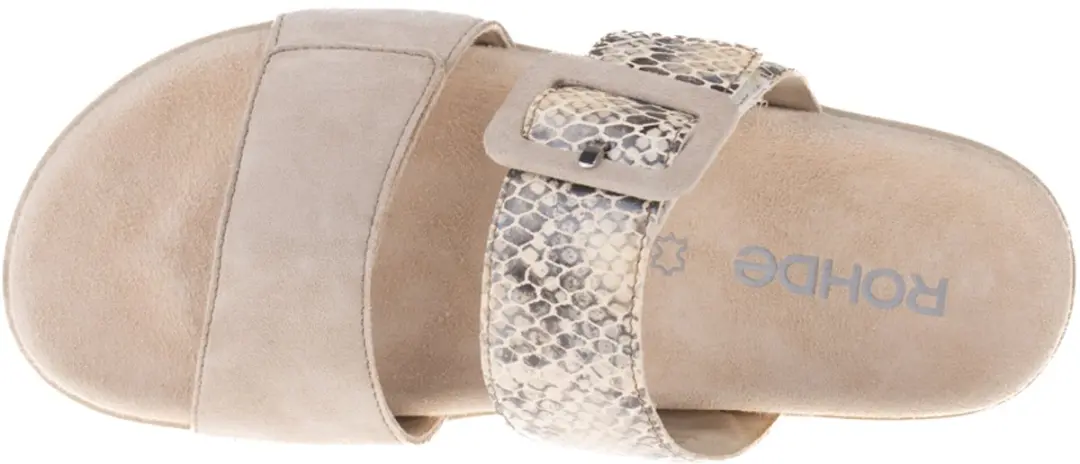Rohde 6313 12 Slippers Grijs Slangenprint Suede en Leer Dames
