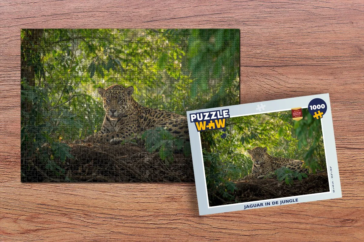 PuzzleWow Legpuzzel Jaguar in de Jungle 1000 Stuks - Multicolor