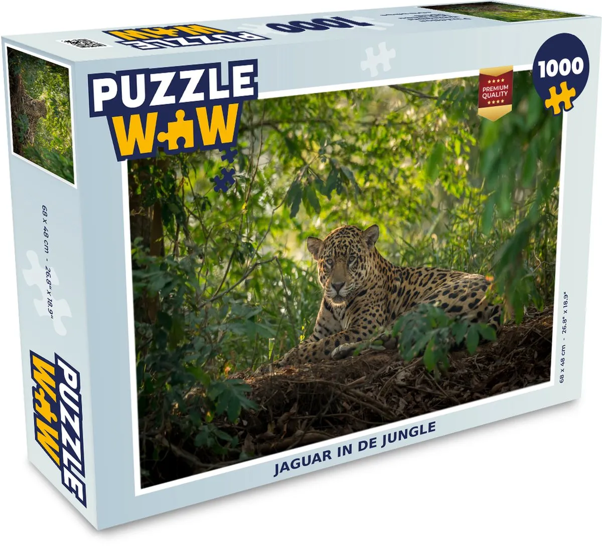PuzzleWow Legpuzzel Jaguar in de Jungle 1000 Stuks - Multicolor
