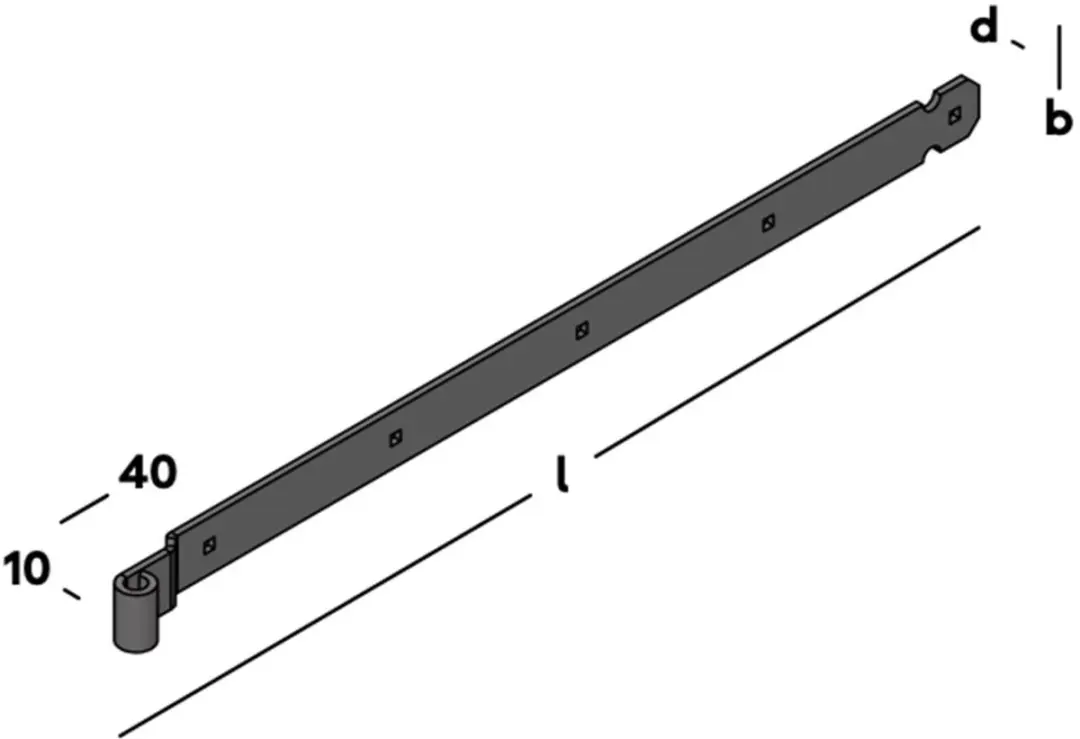 GB Duimmet Vierkante Gaten 800mm - Zwart