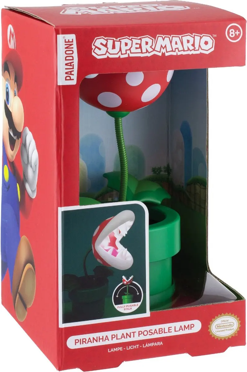Paladone Super Mario Mini Piranha Plant Nachtlamp - Veelkleurig