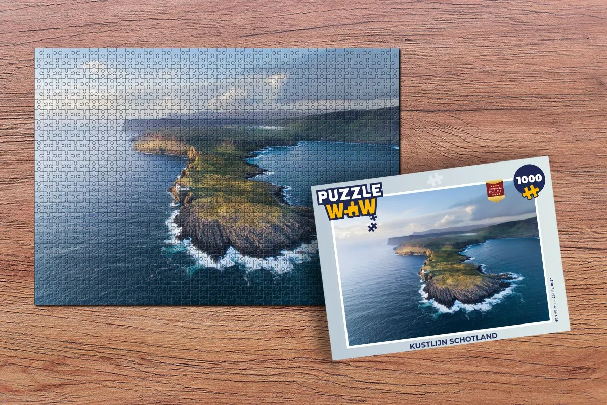 PuzzleWow Kustlijn Schotland Legpuzzel 1000 Stuks - Multicolor