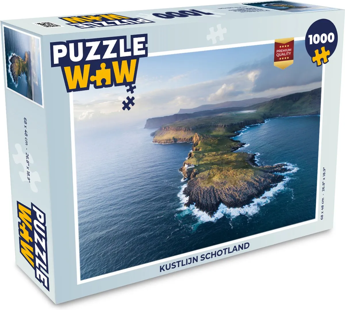 PuzzleWow Kustlijn Schotland Legpuzzel 1000 Stuks - Multicolor