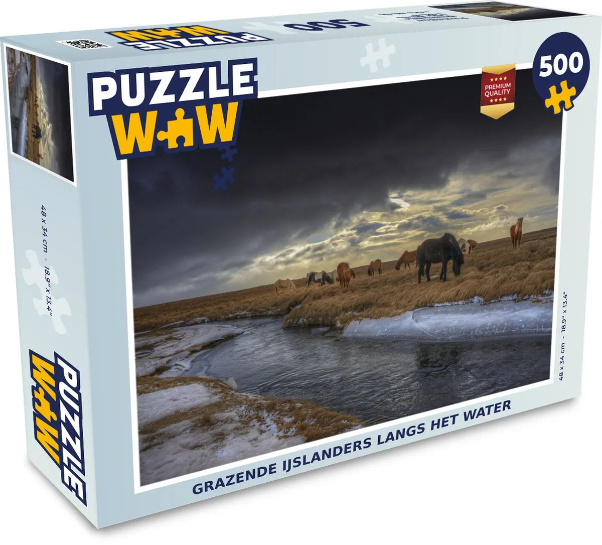PuzzleWow Paarden IJs Gras Legpuzzel 500 Stuks