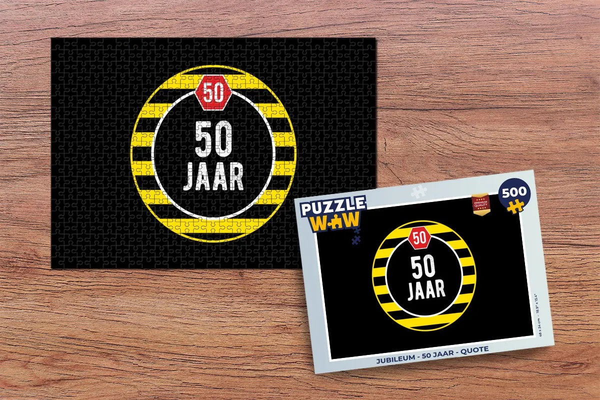 PuzzleWow Jubileum Quote Legpuzzel 500 Stuks - Multicolor