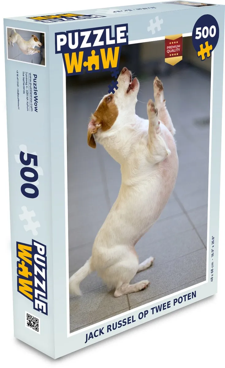 PuzzleWow Jack Russel Hond Op Twee Poten Legpuzzel 500 Stuks - Multicolor