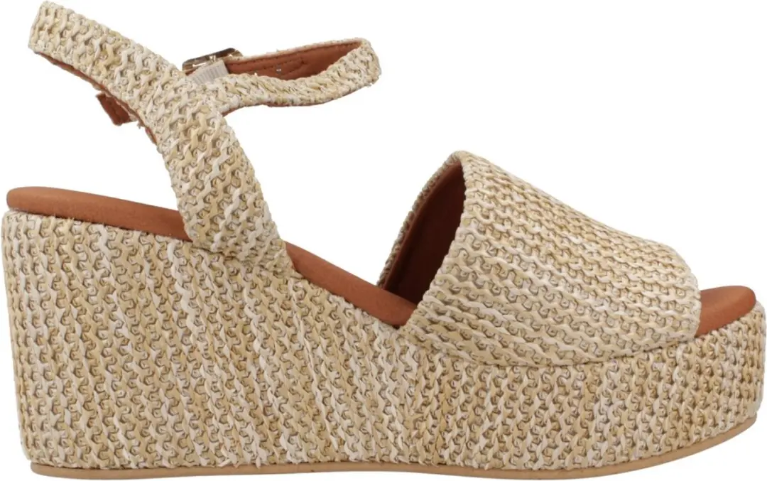 Dames espadrilles met hoge schacht van raffia