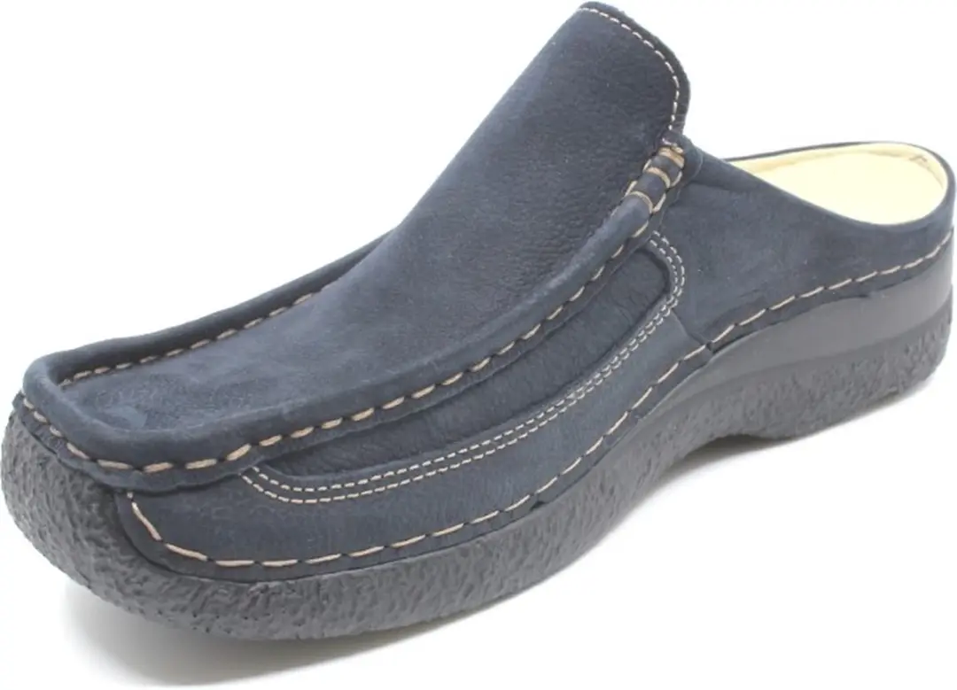 Wolky Klompen Roll Slide - Blauw Nubuck