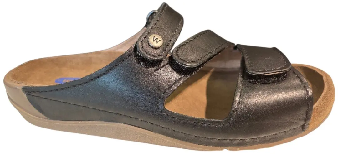 Wolky 0053650 000 Jasper Slippers Zwart Leer Dames