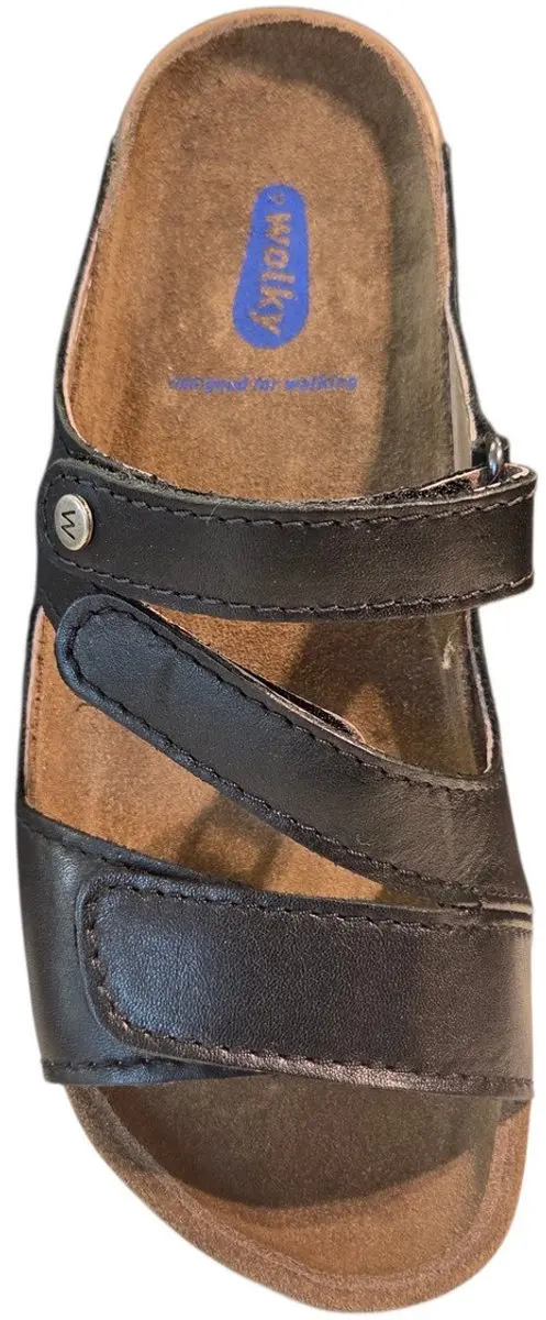 Wolky Jasper Slippers - Zwart Leer 37