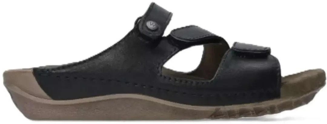 Wolky Jasper Slippers - Zwart Leer 37