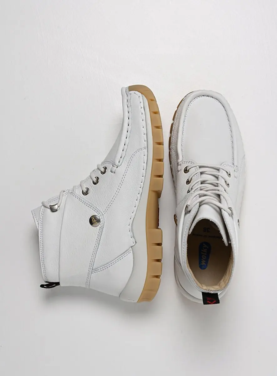 Wolky Dames Hoge Veterschoenen 04700 Jump Summer - Wit