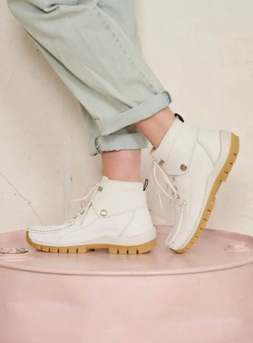 Wolky Dames Hoge Veterschoenen 04700 Jump Summer - Wit - afbeelding 6 van 6