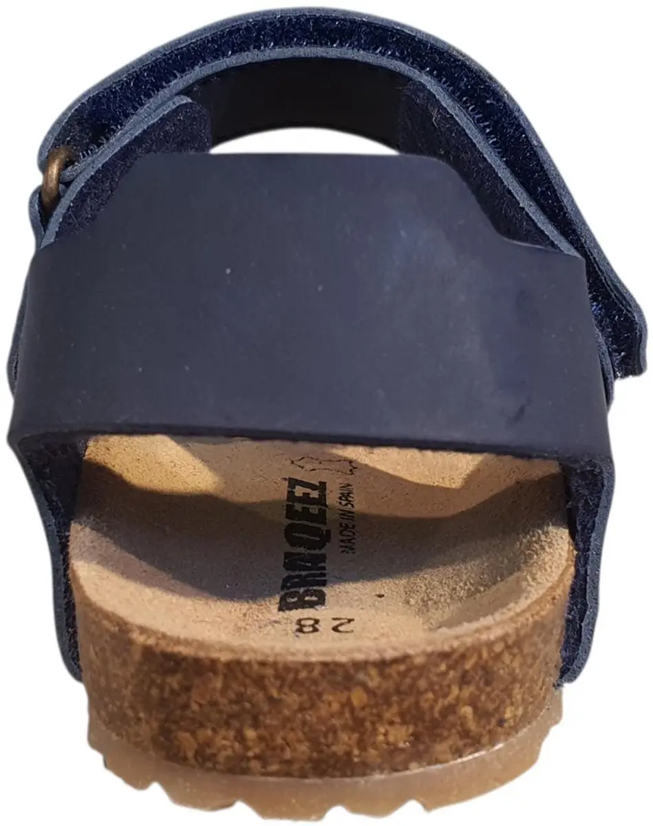 Braqeez 426415-720 Platte Sandalen - Blauw - Leer - 34