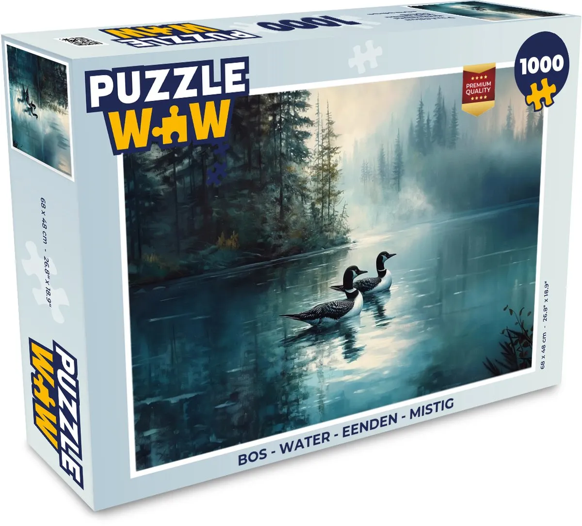 PuzzleWow Legpuzzel 1000 Stuks - Bos, Water & Eenden