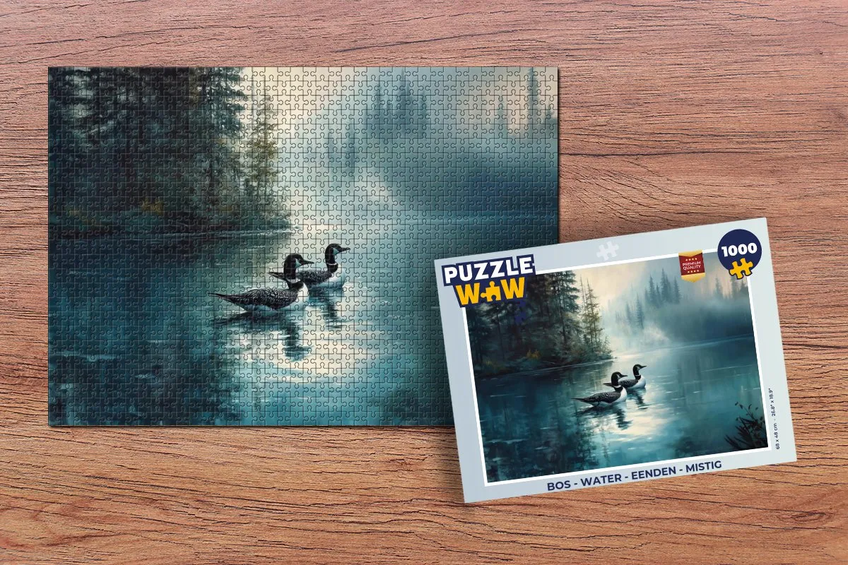 PuzzleWow Legpuzzel 1000 Stuks - Bos, Water & Eenden