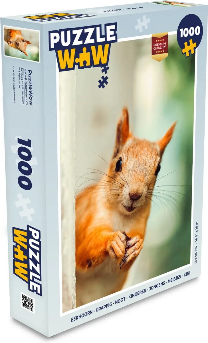 PuzzleWow Eekhoorn Noot Legpuzzel 1000 Stuks - Multicolor