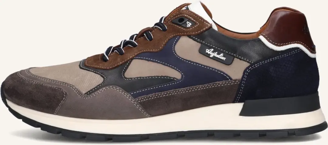 Australian Tiago Leren Sneakers Heren - Taupe - Maat 43 - afbeelding 6 van 6