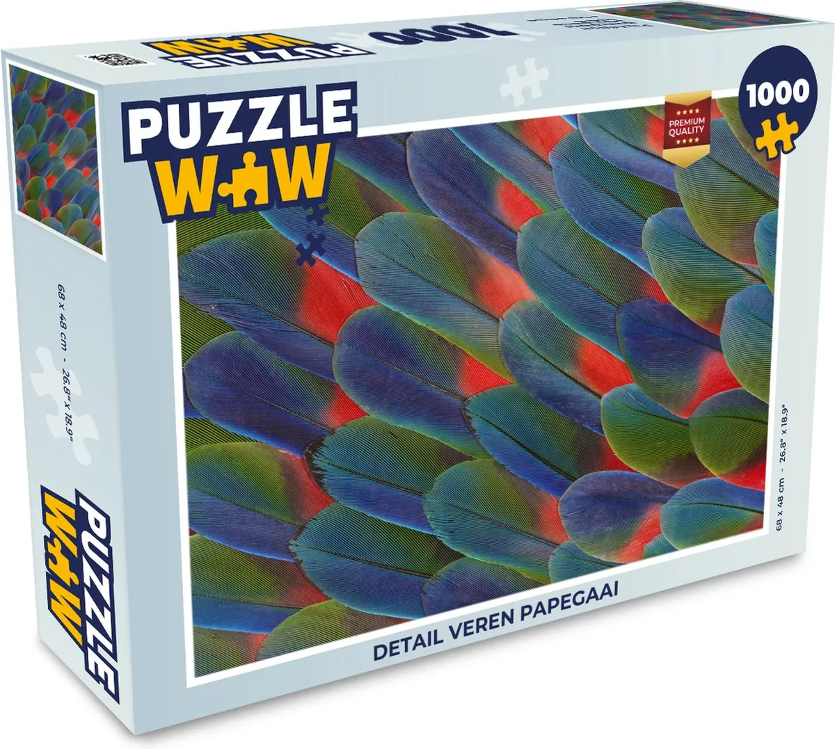 PuzzleWow Legpuzzel Detailveren Papegaai 1000 Stuks - Multicolor