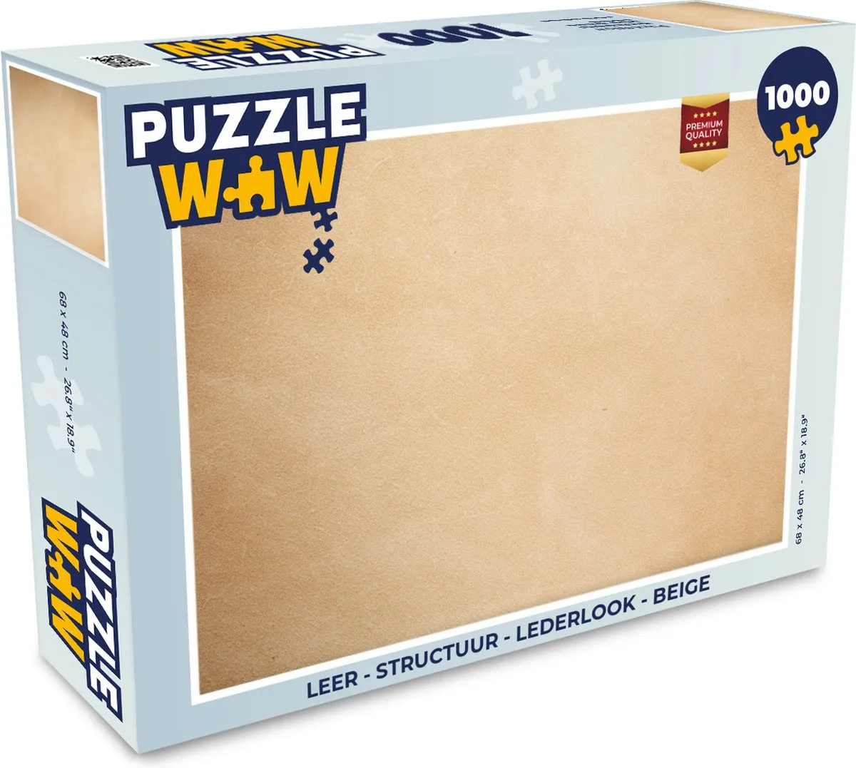 PuzzleWow Legpuzzel 1000 Stuks - Lederlook Beige
