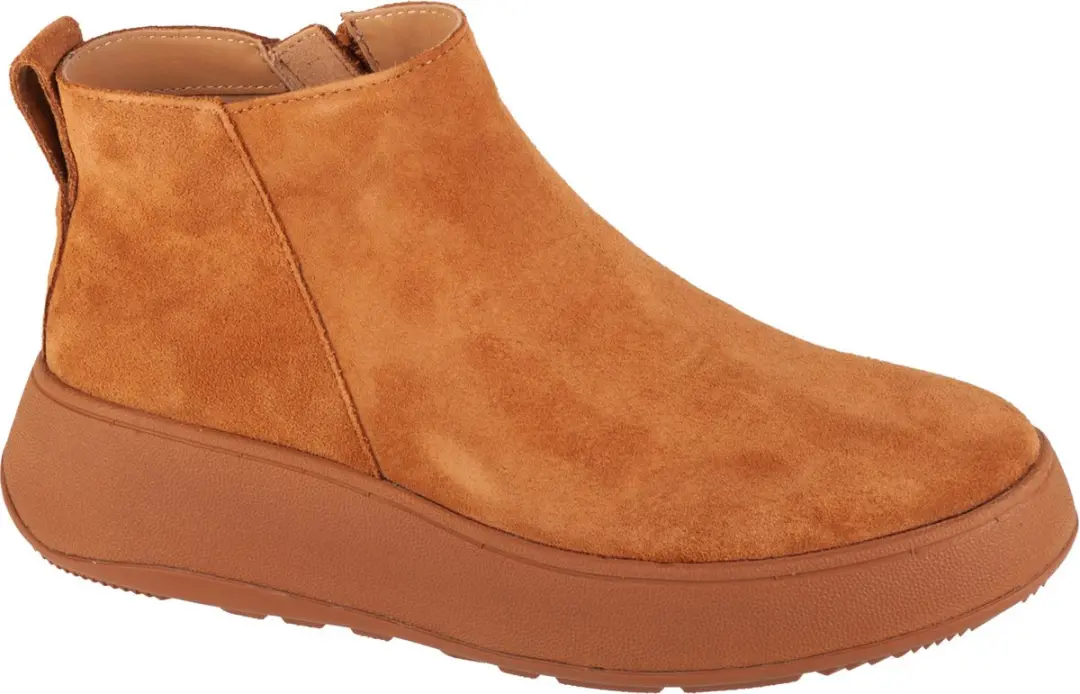 Fitflop F-mode Suede Flatform Zip Ankle Laarzen Oranje EU 40 Vrouw