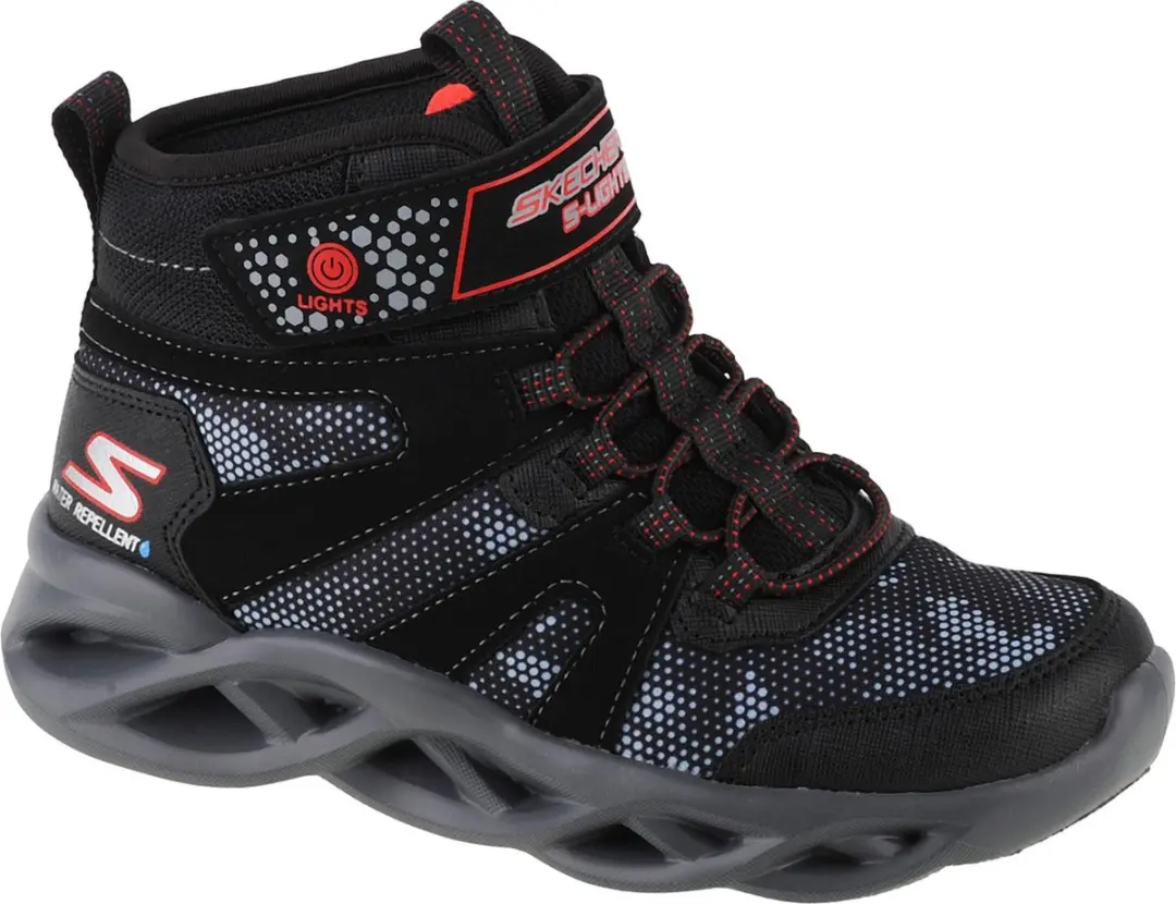 Skechers S Lights Twisted Brights ZERRIX jongenslaarzen LED 400145L zwart rood