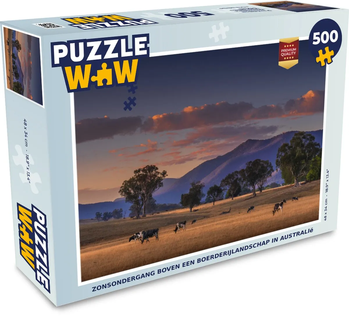 PuzzleWow Boom Berg Koe Legpuzzel 500 Stuks - Multicolor