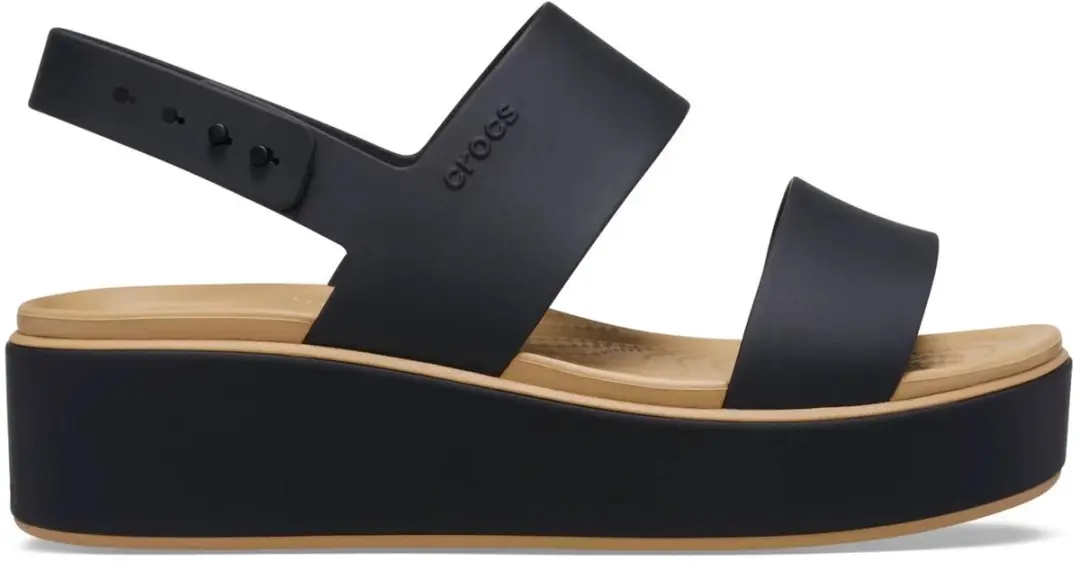 Crocs Brooklyn Matte Wrap Low Wedge Dames Sandalen Zwart (211802-0RI)