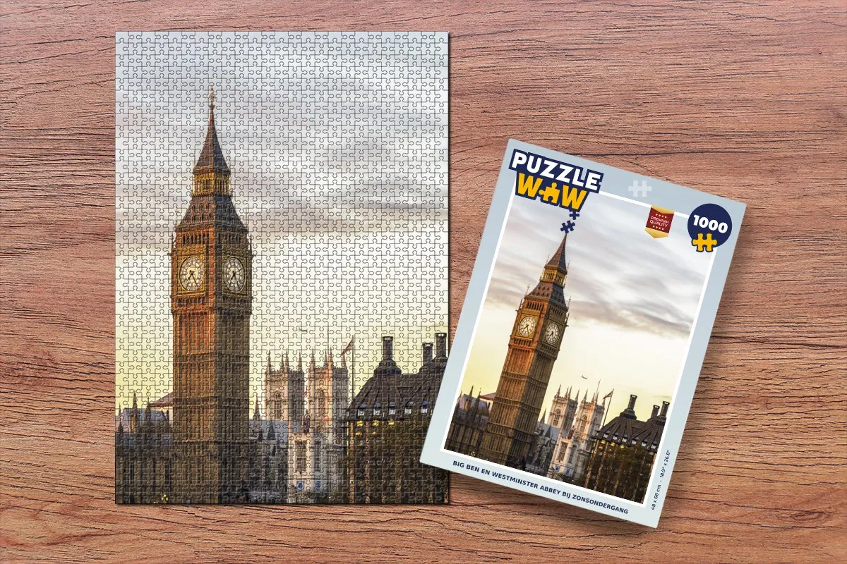 PuzzleWow Legpuzzel Big Ben Westminster Abbey 1000 Stuks - Multicolor