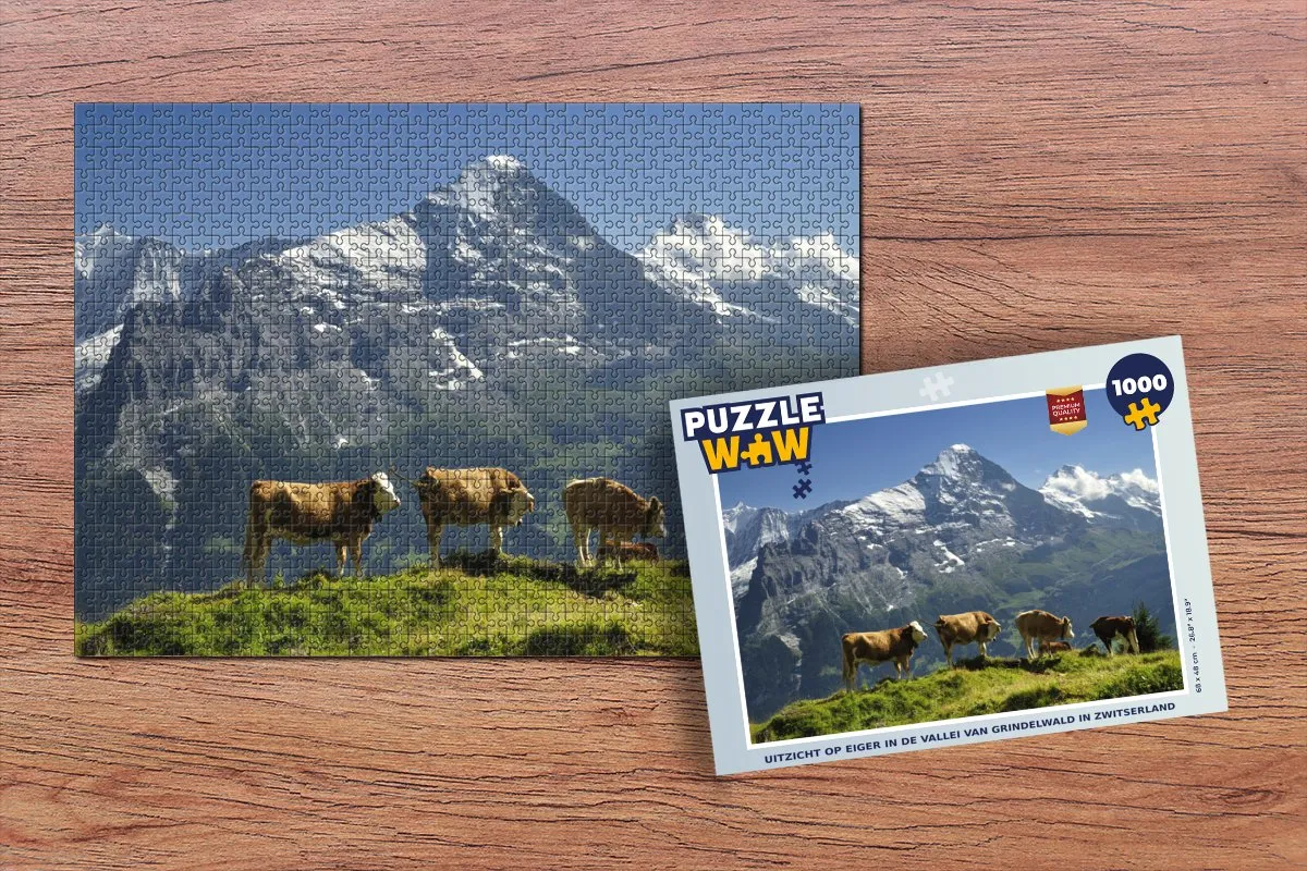 PuzzleWow Legpuzzel Eiger Grindelwald 1000 Stuks - Multicolor