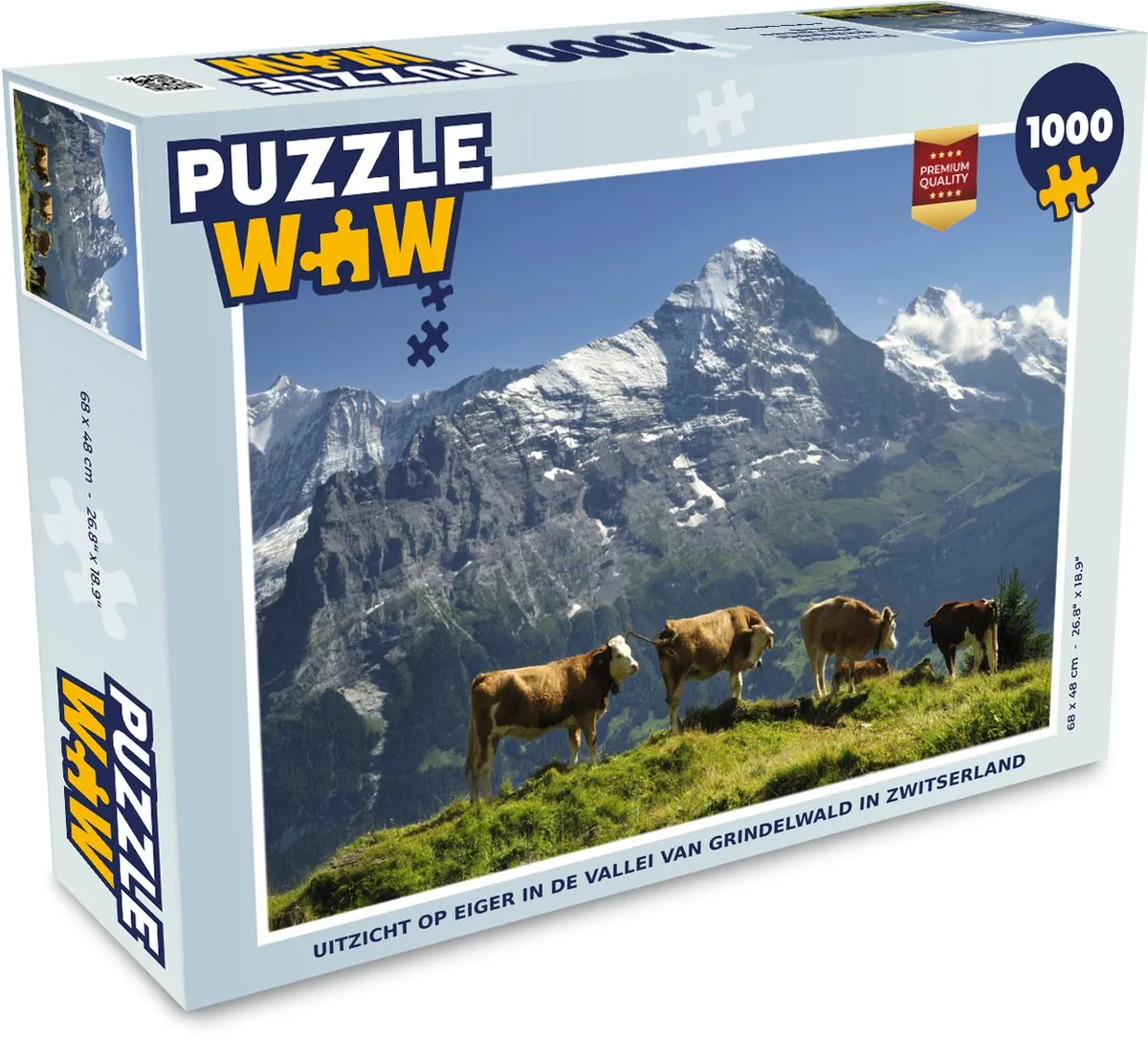 PuzzleWow Legpuzzel Eiger Grindelwald 1000 Stuks - Multicolor