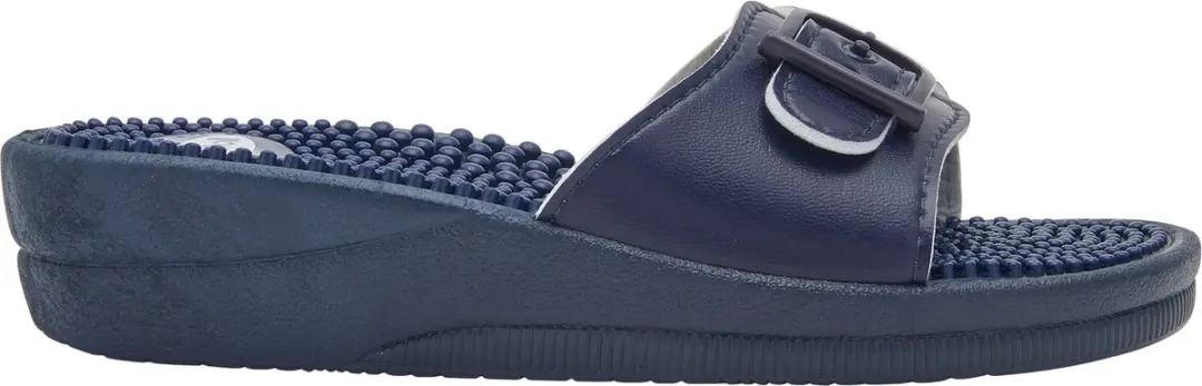 SCHOLL NEW MASSAGE PVC Womens Navy Blue FALSO Mules