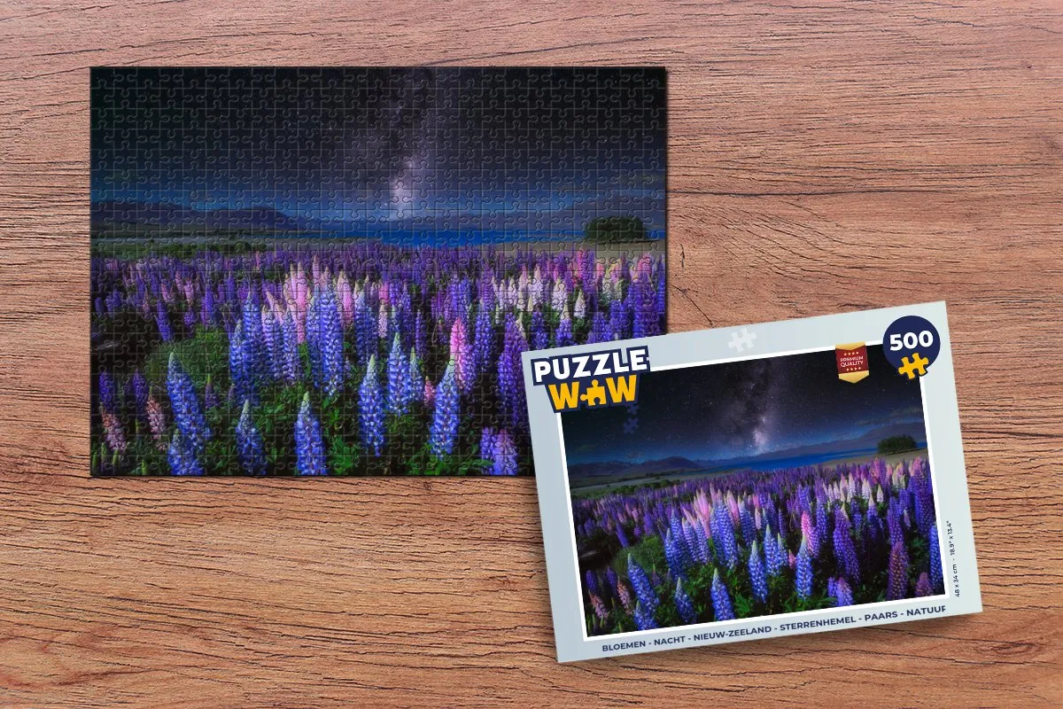 PuzzleWow Lupine Nacht Sterrenhemel Legpuzzel 500 Stuks - Multicolor