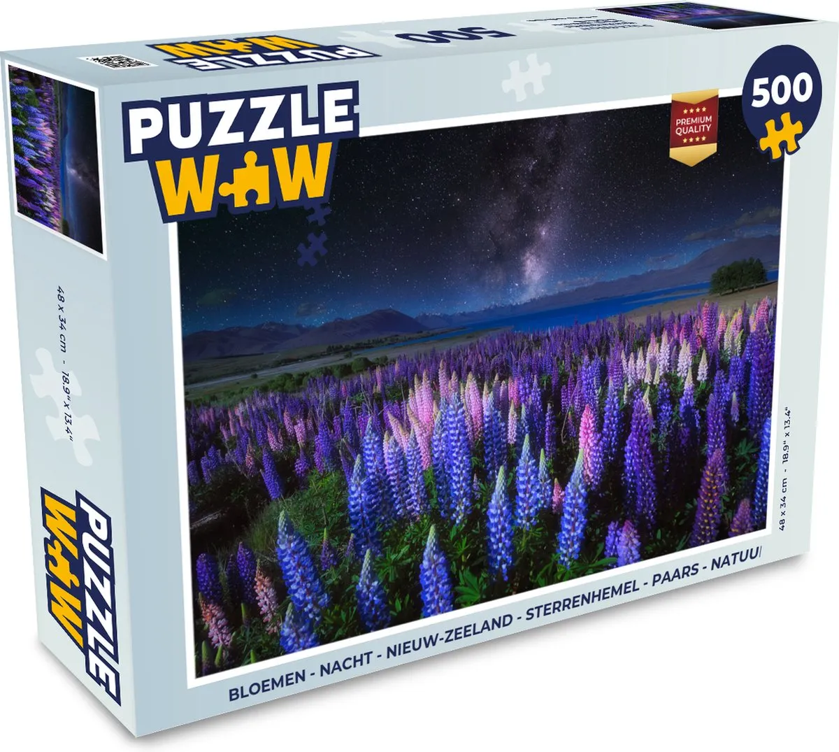 PuzzleWow Lupine Nacht Sterrenhemel Legpuzzel 500 Stuks - Multicolor