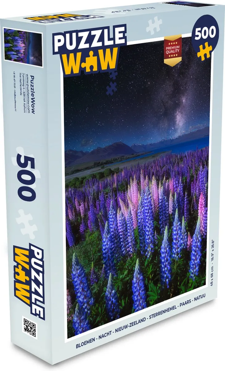 PuzzleWow Lupine Nacht Sterrenhemel Legpuzzel 500 Stuks - Multicolor
