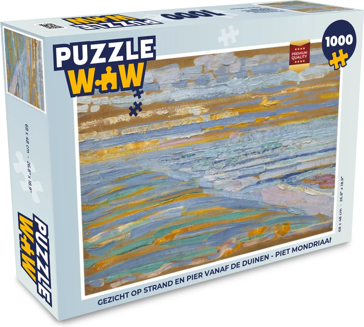 PuzzleWow Legpuzzel Piet Mondriaan Strand 1000 Stuks - Multicolor