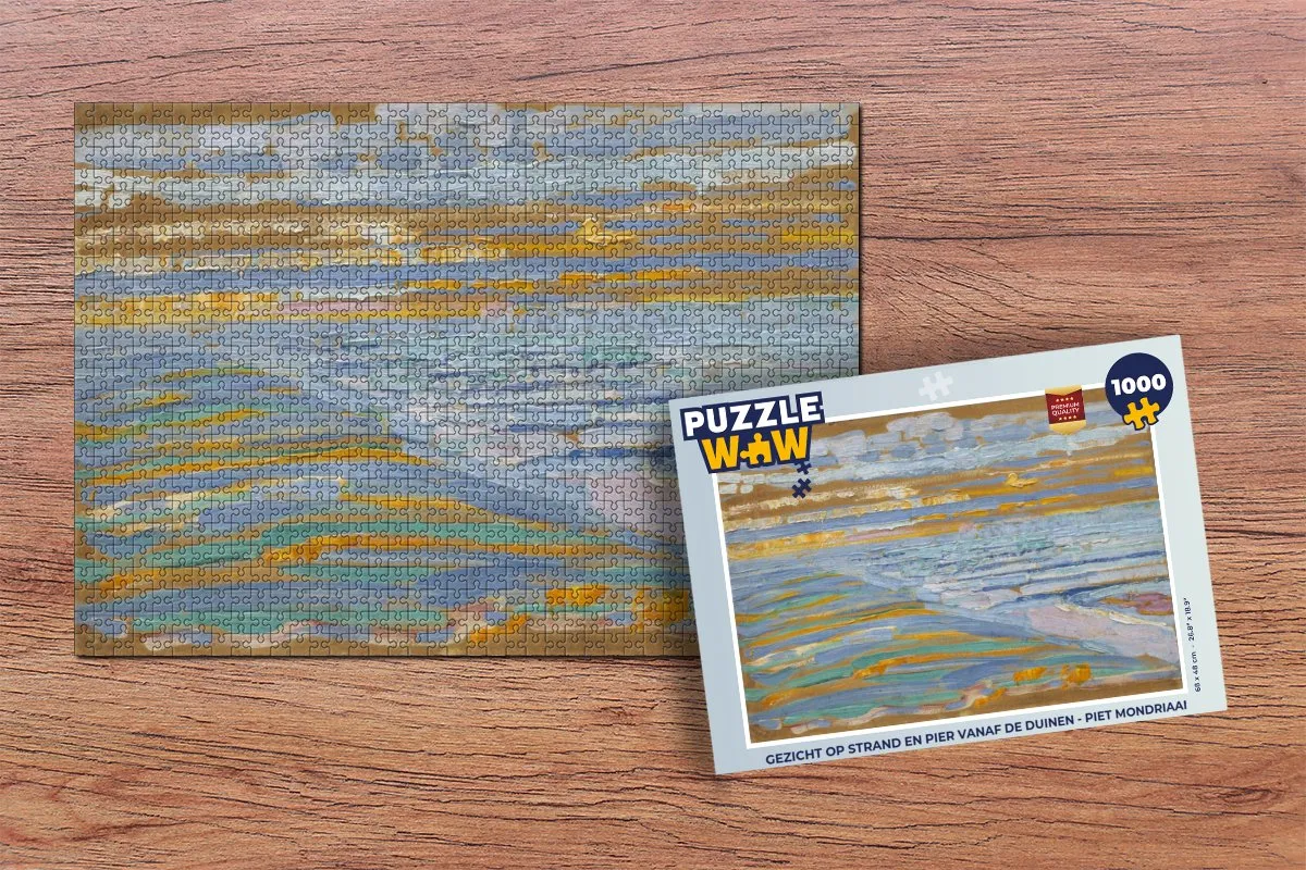 PuzzleWow Legpuzzel Piet Mondriaan Strand 1000 Stuks - Multicolor