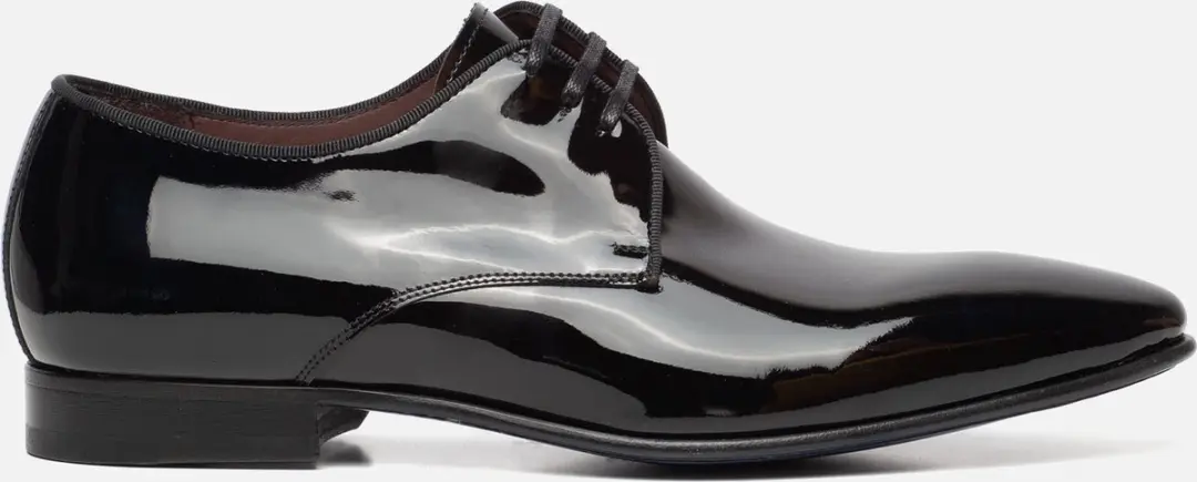 Floris van Bommel Veterschoenen zwart lak Leer