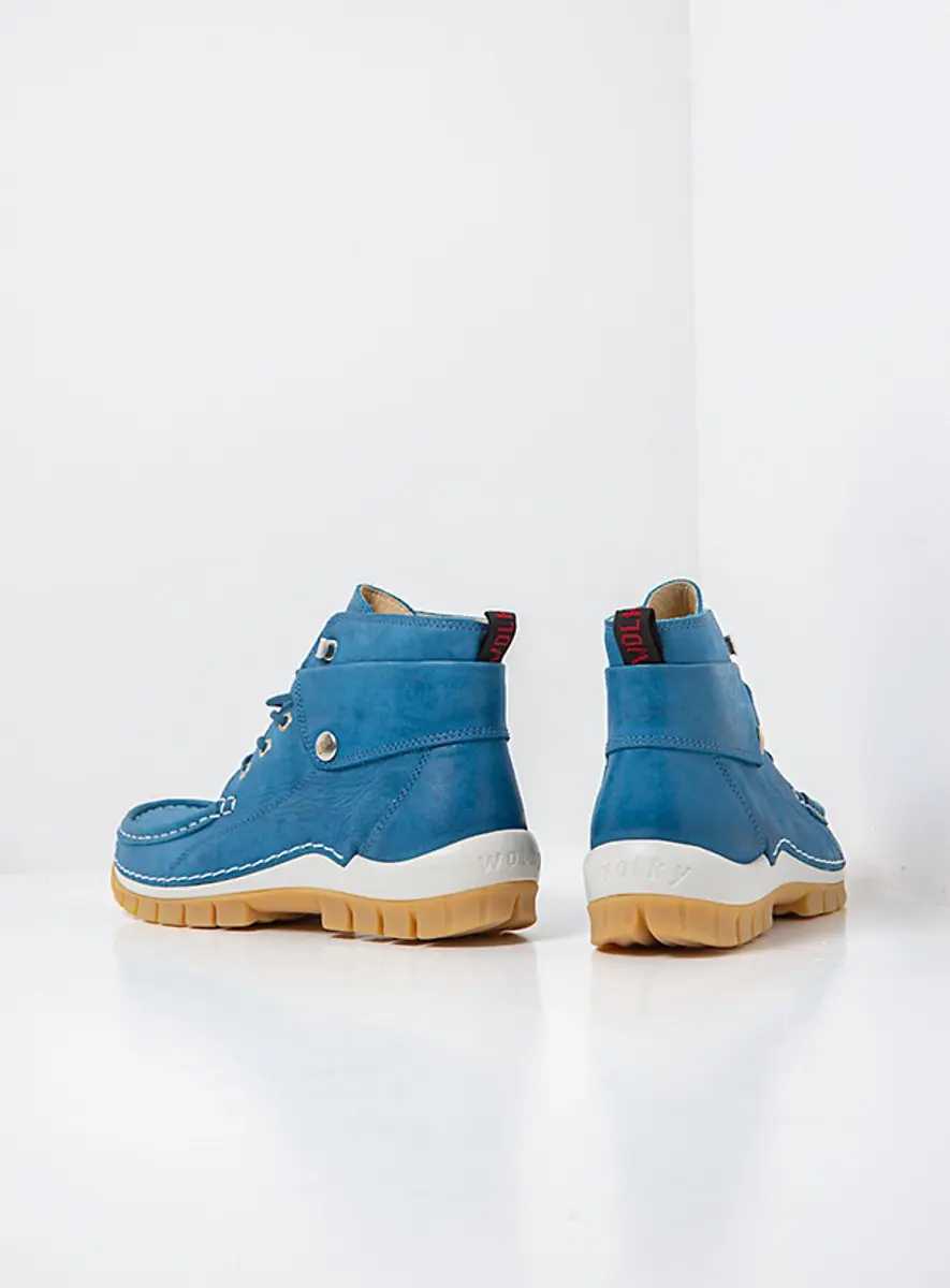 Wolky Dames Hoge Veterschoenen 04700 Jump - Blauw