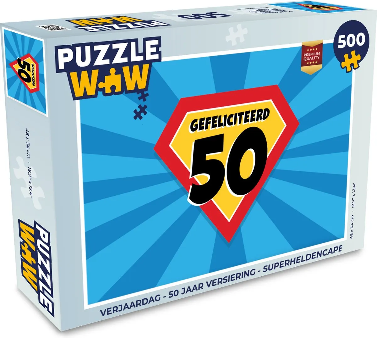 PuzzleWow Superheldencape Legpuzzel 500 Stuks - Multicolor
