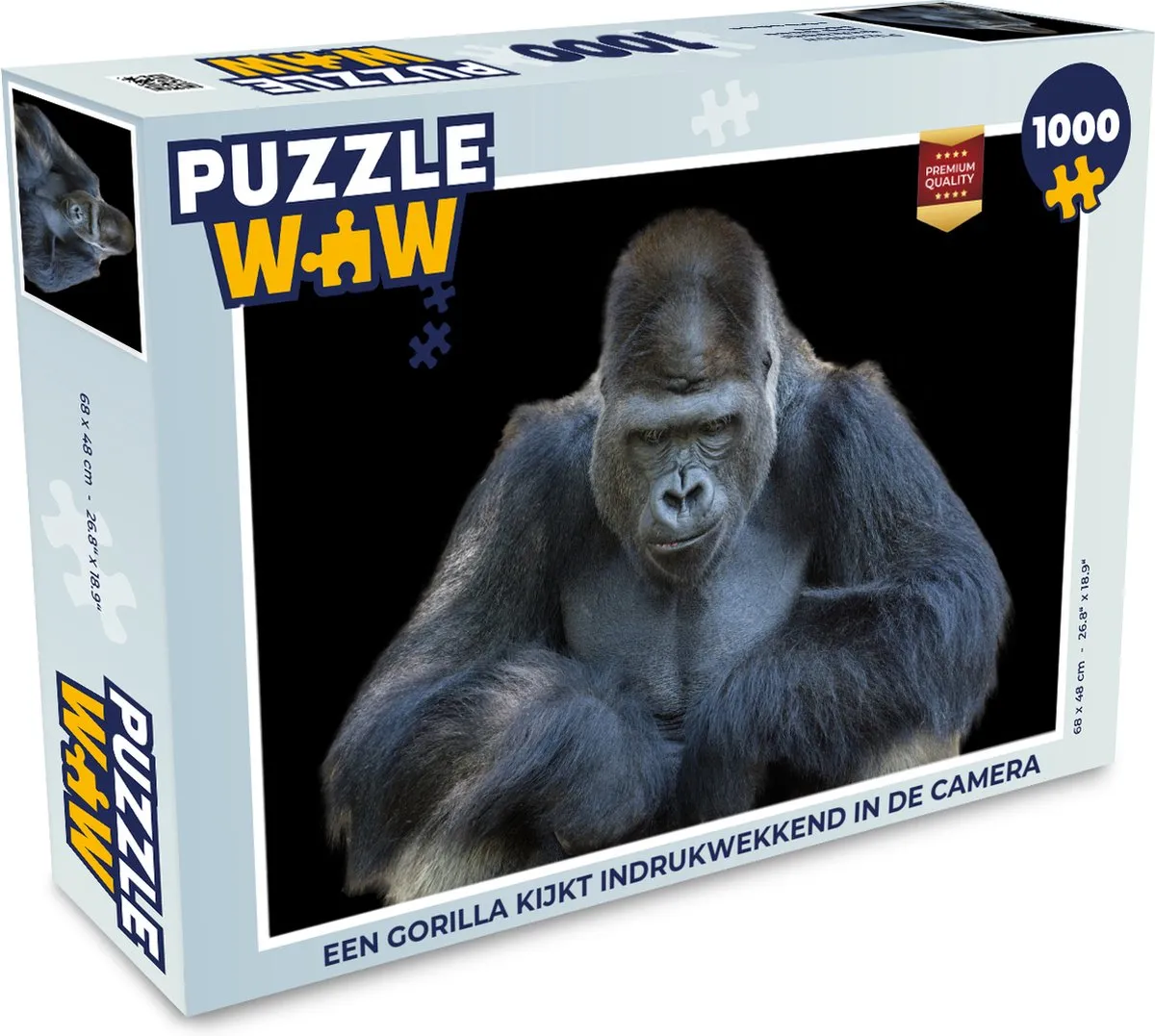 PuzzleWow Legpuzzel Een Gorilla kijkt indrukwekkend
