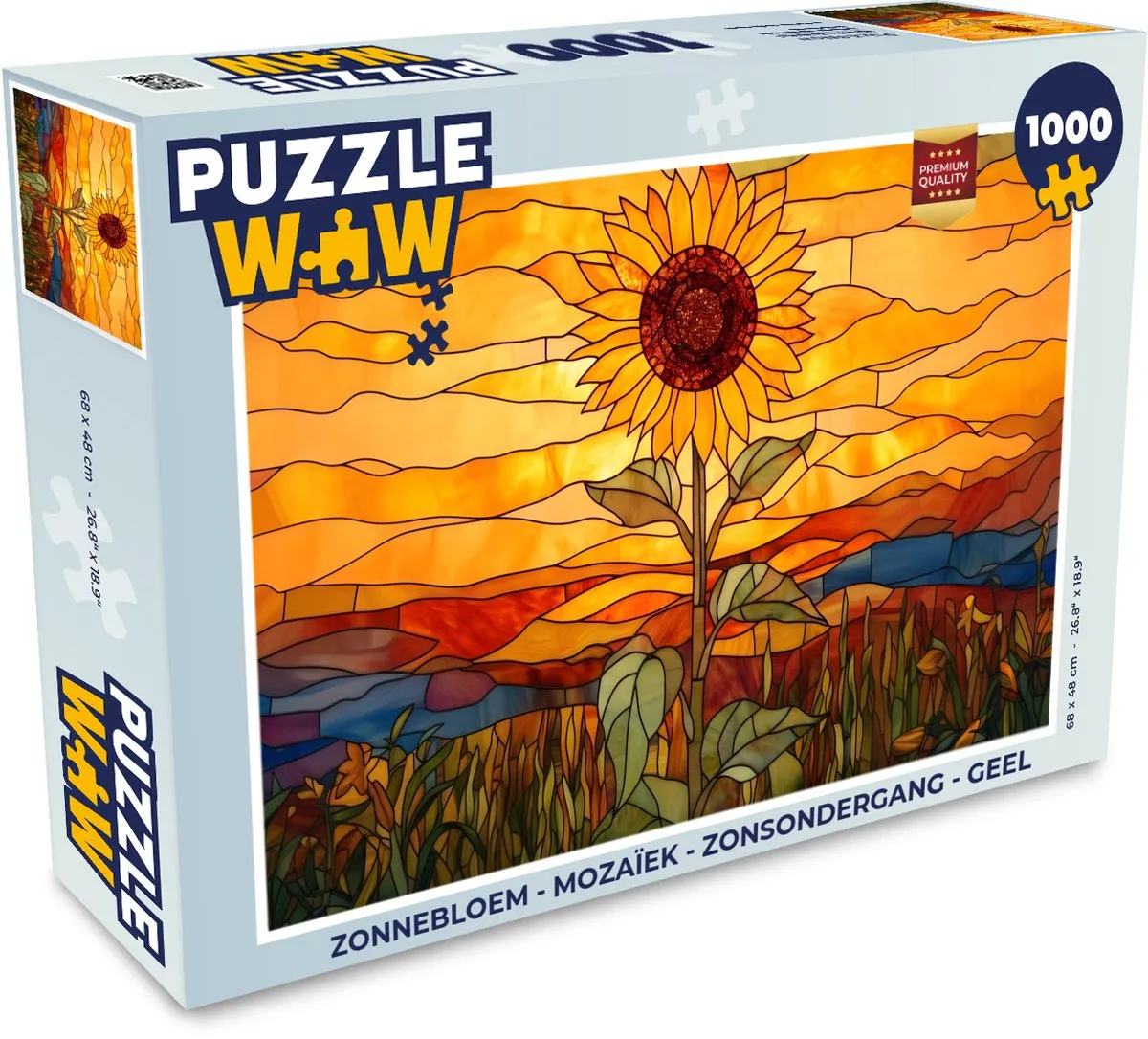 PuzzleWow Zonnebloem Mozaïek Legpuzzel 1000 Stuks - Geel