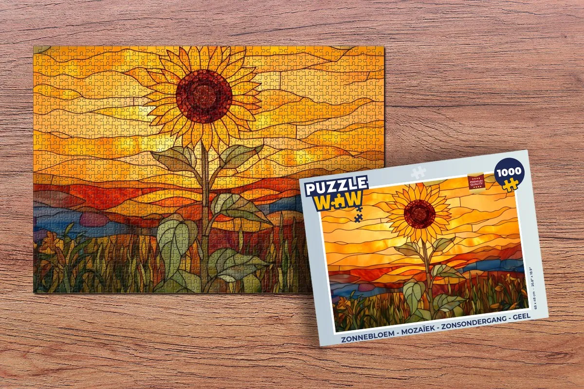 PuzzleWow Zonnebloem Mozaïek Legpuzzel 1000 Stuks - Geel