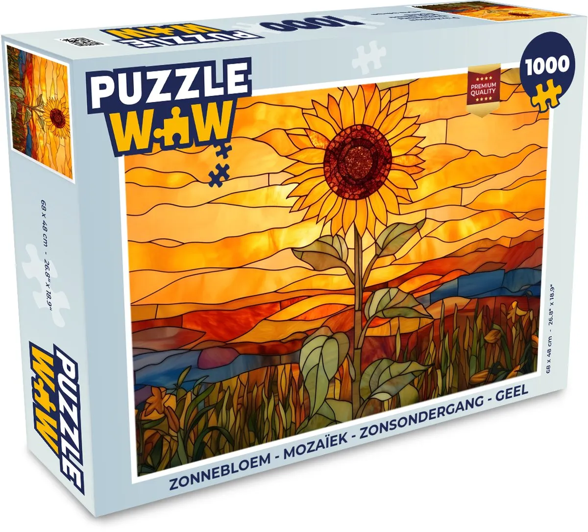 PuzzleWow Zonnebloem Mozaïek Legpuzzel 1000 Stuks