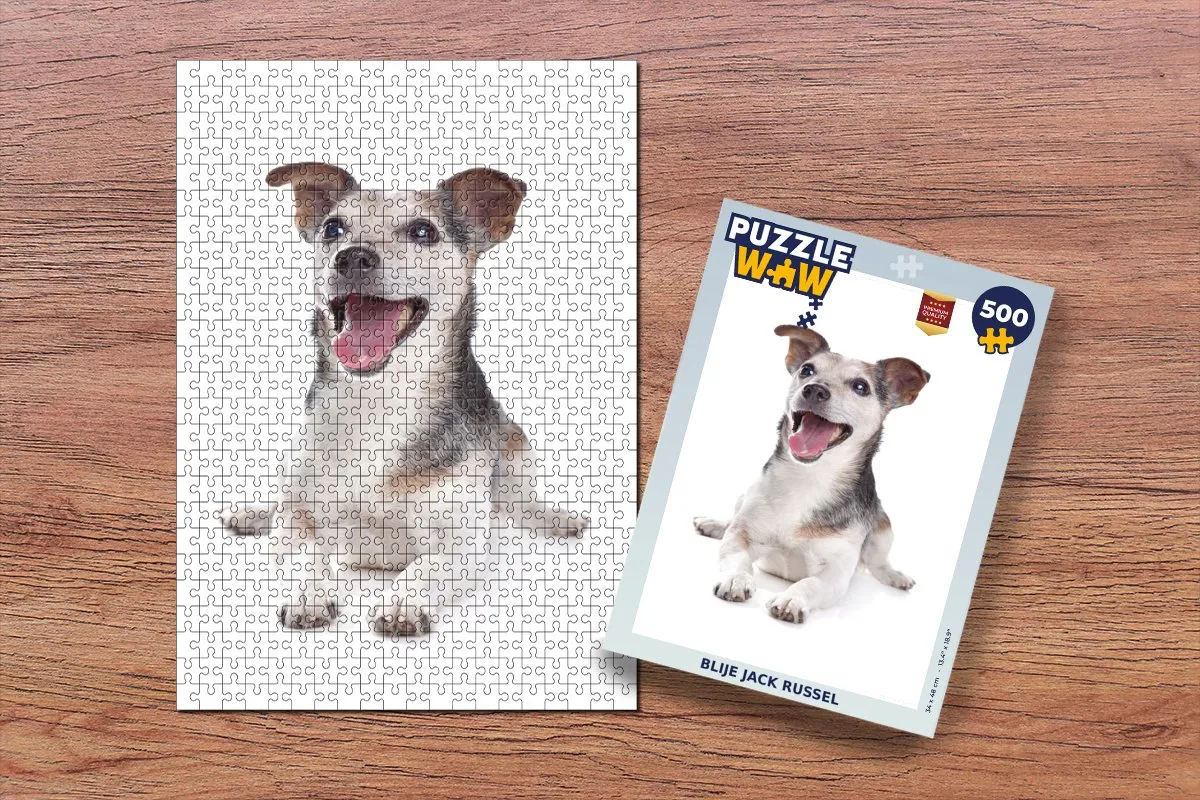 PuzzleWow Blije Jack Russel Legpuzzel 500 Stuks - Multicolor
