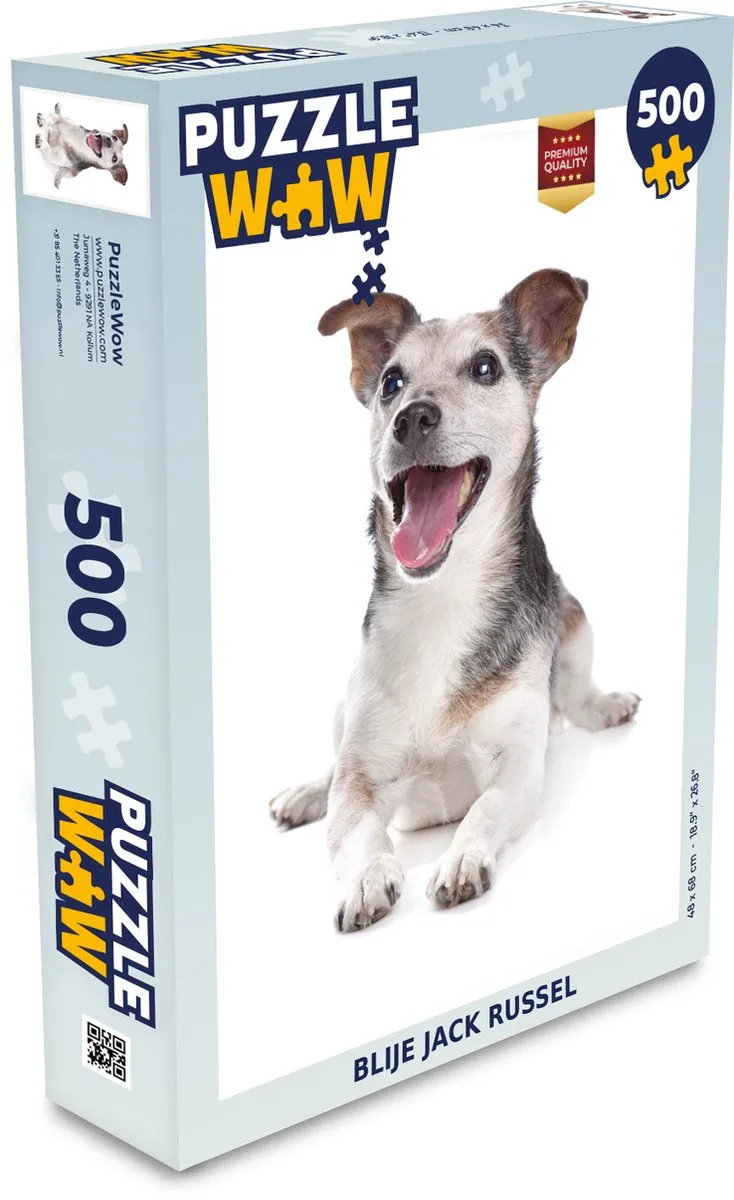 PuzzleWow Blije Jack Russel Legpuzzel 500 Stuks - Multicolor