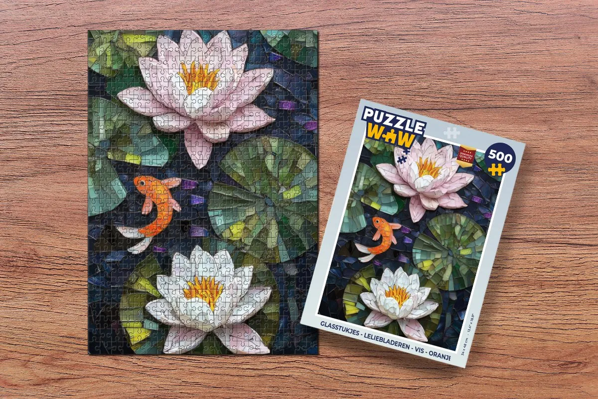 PuzzleWow Leliebladeren Vis Puzzel 500 Stuks - Oranje